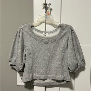 Aerie Light Gray Textured Sweatshirt